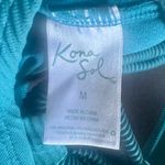 Kona Sol  Teal Ribbed Square Neck Classic One Piece Swimsuit Size Medium Photo 6