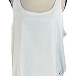 Nike  X-Large Tank Top Loose Fit Stretch Scoop Neck Pleated Sleeveless White New Photo 0
