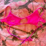 frankie's bikinis hot pink ribbed cut out bikini top Photo 6