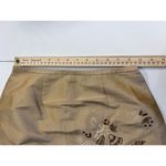 Ann Taylor  100% Silk Skirt SZ 2 Petite Knee Length Lined Pencil Embroidered Gold Photo 1