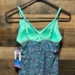 Free Country Teal Floral Tankini Bathing Suit W/ aCrisscross Straps Photo 3