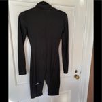 K Mock Neck Front Zip Thigh Length Black Bodysuit Photo 8