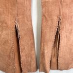 Arden B . Suede Leather Split Flare Pants Whipstitch Details Boho Y2K Photo 7
