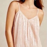 Anthropologie  NWT $98 Pink Champagne Amelie Beaded Sequin Cami Peplum Tank Photo 0