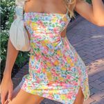 Beginning Boutique Jenna Cut Out Mini Dress In Multi Floral Photo 7