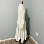 ZARA  Oyster White Bohemian Button-down Lapel Collar Trimmed Midi Dress Sz XXL Photo 11