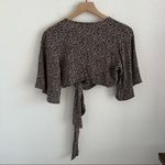 American Eagle  Leopard Print Tie Front Crop Top Trendy Festival XS Photo 6