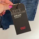 Levi's Ribcage Shorts Dark Wash Distressed Photo 5