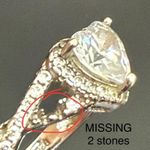 925 Sterling Silver Heart Cut CZ Stones Women’s Ring Size 7 MISSING STONES Photo 13