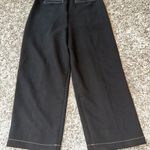 Badgley Mischka Wide Leg Crop Pant With Contrast Stitching Black NWOT Size 6 Photo 8