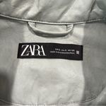 ZARA Combination Oversized Mint Faux Leather Button Front Shacket Size S Photo 9