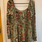 SO BRAND DRESS ELADTIC NEECKLINE WORN ON OR OFF SHOULDER LIGHT GREEN WITH MAUVE Photo 0