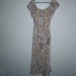 VICI  S Short sleeved Boho Peasant Pastel Orange Blue Maxi Dress Photo 1