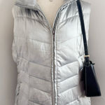 Lands' End Metallic Puffer Winter Jacket Vest Photo 0