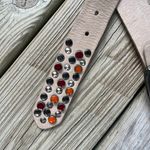 Velez Women's Cream Leather Beaded Western Style Belt Size M Size M Photo 3