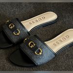 Guess Women's Hammi Logo Black Color Flat Sandals -Size 7M Photo 4