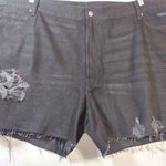 Old Navy  High-Waisted Slouchy Straight Ripped Cut-Off Black Jean Shorts Size 26 Photo 4