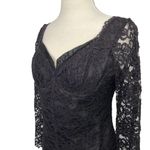 Moda Vintage 80s 90s Fitted Lace Mini Dress Long Sleeve Black Intl Womens 8 Photo 5