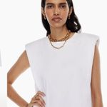 Babaton NWT Aritzia Shoulder Pad Cotton Mini Dress Clay Photo 3