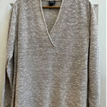 Eileen Fisher Vintage Stains Textured Linen Blend V Neck Sweater Top Size XL Photo 0