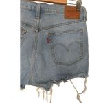 Levi's Shorts Womens 29 501 Dibs High Rise Cut Off Logo Stripe Light Wash Blue Photo 13