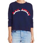 New. JOIE Cropped sweatshirt with a textured "sail away" slogan. Retails $228. X Blue Size XS Photo 3