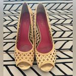 Lilly Pulitzer  Resort Chic Ivory basket weave patent leather platform wedge Photo 4