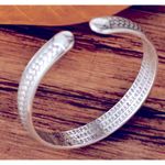 Boutique Unisex Braided Pure 999 Silver Buddhist Mantra Cuff Bracelet,‎ Adjustable Photo 11