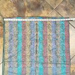 Women’s Multicolor Stripe Fringe Scarf Purple Photo 3