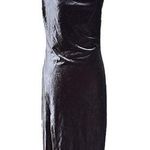 ZARA Gray Velour Velvet Dress with Slit up the Side Photo 1