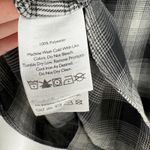 Eddie Bauer Black & White Plaid Button Front Collared Flannel Top Women's Medium Photo 6