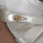 Lilly Pulitzer Via Palm Beach Gold Leather Sandal Heels Size 7M Photo 4