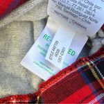 J.Crew Gray Long sleeve shirt with Red Tartan Plaid collar and hem, size small Photo 4