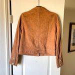 Sézane  Terry Jacket Gold Buttoned Camel Suede Goat Leather FR 34 NWT Photo 8