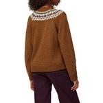 SEA New York Brown Wool Novelty Fair Isle Mock Neck Pullover Sweater Sz M Size M Photo 2