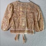 Cleobella  Boho Floral Puff Sleeve Tie-Front Blouse Top Size S - Amina Photo 6