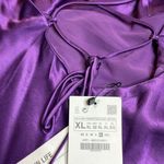 ZARA NWT  Purple Satin  lingerie style cowl neck tie back mini dress XL Photo 9