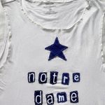 Banana Republic University of Notre Dame white and navy blue scrapbook letter patchwork top Photo 1