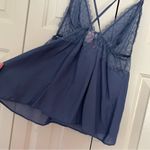 Victoria's Secret Victoria’s Secret Blue Lace Bodice Slip Tank Top Sz Medium Intimate Top Photo 8