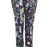 New NWT $395 Theyskens' Theory Silk Print Pants Womens Padgette Multi Red Blue 4 Photo 2
