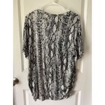 Anydoll Snake Print V Neck Tunic Top Women's 2XL Work Career Animal Daily Shirt Black Size XXL Photo 4