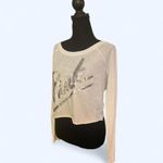 Victoria’s Secret Pink Y2K long sleeve crop top with sequin logo Size Small White Photo 4
