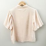 Free People | NWT Claudia Puff-Sleeve Velvet Blush Pink Champagne Toast | Medium Photo 5