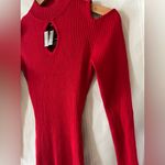 Say What? Say What? Vibrant Red Long Sleeve Dress Photo 4