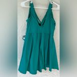Lands' End Land’s End Women's Petite Side Tie Mini Green/Floral Swim Dress Swimsuit; 12P Photo 4