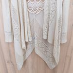Knox Rose  Womens Crochet Lace Cardigan Size XS Cream Open Front Boho Cottage Photo 2