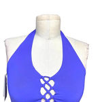 l*space L* Sensual Solid Silver Lining Bikini Top Purple Size Large Photo 2