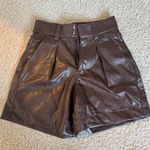 Abercrombie & Fitch Brown Leather Shorts Photo 1