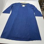 Ming Wang  Textured Panel Knit Sheath Dress  Womens Size 1X Blue Office Event NEW Photo 2