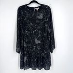 Lila Rose Women's Floral Print Ruffle Hem Overall Dress Black White Size 4 NWT Photo 1